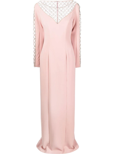 Jenny Packham Bead-embellished Gown In Pink