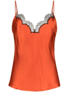 Gilda & Pearl Silk Lace-trim Josephine Camisole In Orange