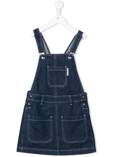 Marni Kids' Little Girl's & Girl's Denim Overall Dress In Blue