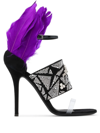 Giuseppe Zanotti Talia Feather-trim Crystal-embellished Sandals In Black