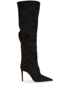 Giuseppe Zanotti Braquel 105 Gathered Faux Suede Over-the-knee Boots In Black