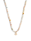 SYDNEY EVAN 14KT YELLOW GOLD SMALL SHELL CLAM CHARM BEADED NECKLACE