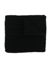 Off-white Off Cable Virgin Wool Scarf In Black