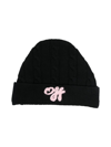 OFF-WHITE OFF CABLE VIRGIN WOOL BEANIE