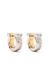 FERRAGAMO GANCINI CRYSTAL-EMBELLISHED HOOP EARRINGS