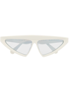 Stella Mccartney Triangular Tinted Sunglasses In Shiny Ivory