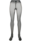 Falke Geometric-patterned Tights In Black