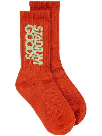 Stadium Goods Logo-print Crew Socks In Red