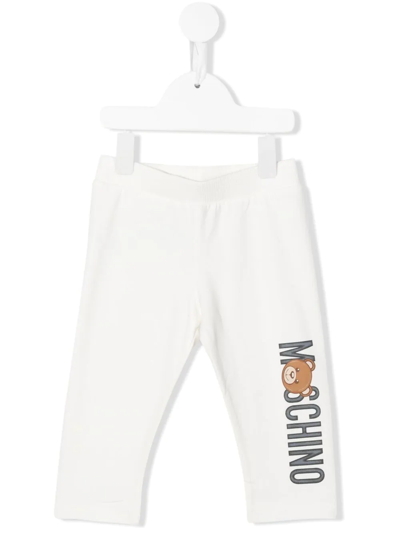 Moschino Babies' Teddy-print Leggings In White