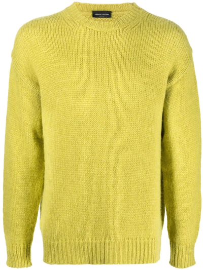 Roberto Collina Ribbed-knit Crew-neck Jumper In Green