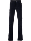 Jacob Cohen Handkerchief-detail Corduroy Straight Trousers In Blue