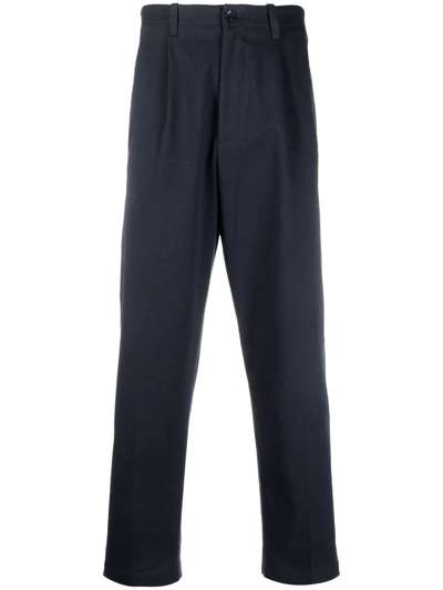 Etro Logo-print Cropped Trousers In Blue