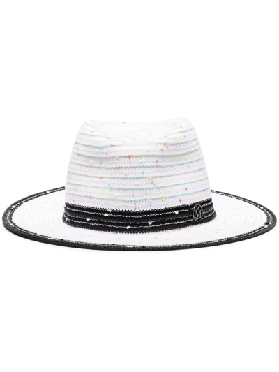 Maison Michel Andre Speckled-effect Fedora In White