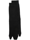 Maison Margiela Tabi Ribbed Knit Socks In Black
