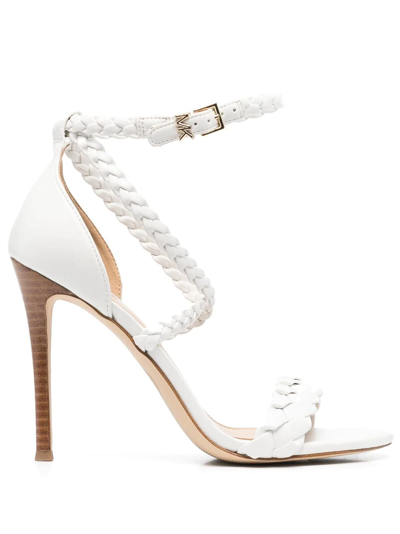 Michael Michael Kors Astrid Braided-strap Faux-leather Sandals In White
