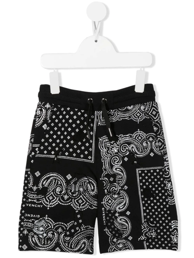 Givenchy Kids' Bandana-print Bermuda Shorts In Black