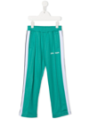 Palm Angels Side-stripe Logo-print Track Pants In Blue