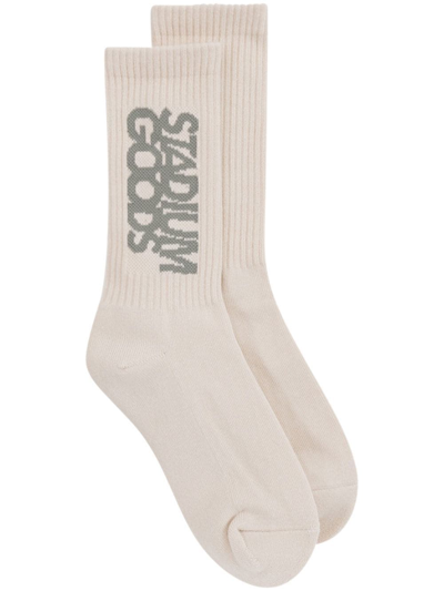 Stadium Goods Logo-embroidered Socks In Neutrals