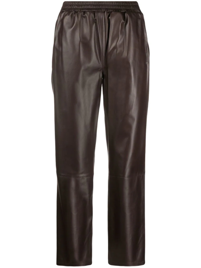 Arma Elasticated-waistband Straight-leg Trousers In Brown