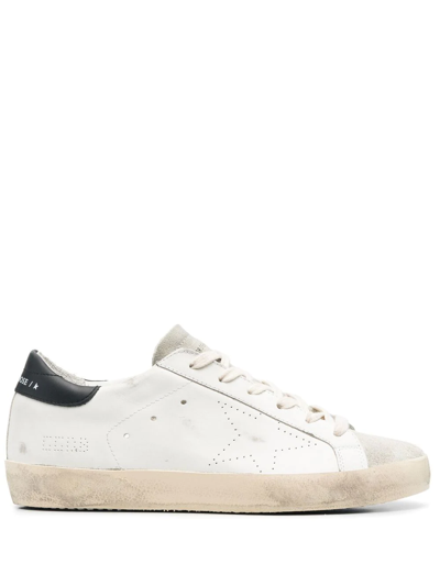 Golden Goose Super-star Distressed Lace-up Trainers In Multi-colored