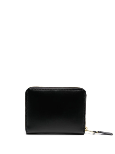 Comme Des Garçons Zip-up Leather Wallet In Black