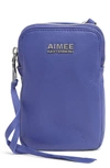 Aimee Kestenberg Capri Quilted Leather Crossbody Phone Bag In Blue Iris