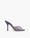 Paris Texas Holly Penelope Crystal Mule Sandals In Purple