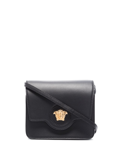 Versace La Medusa Crossbody Bag In Black