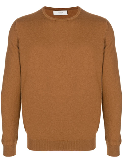 Pringle Of Scotland Cashmere-knit Crew-neck Jumper In Braun