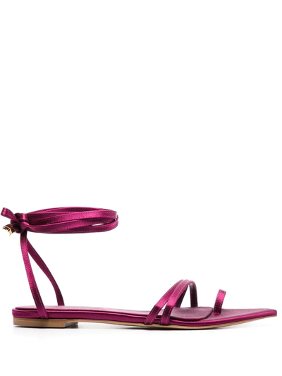 Ilio Smeraldo Pointed-toe Double-strap Sandals In Pink