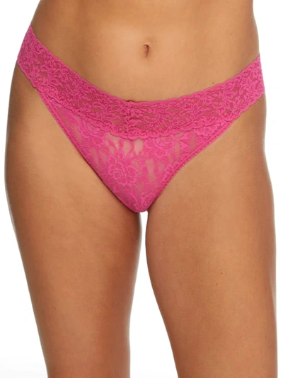 Hanky Panky Signature Lace Original Rise Thong In Pink