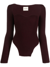 Khaite Burgundy Maddy Long Sleeve T-shirt In Red