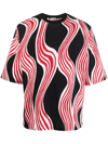 Moncler Abstract-print Short-sleeve T-shirt In Black
