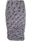 ISABEL MARANT FLORAL-PRINT RUCHED SKIRT