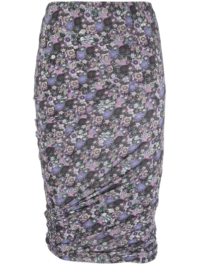 Isabel Marant Juno Floral Print Skirt In Purple