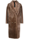 BLANCHA DOUBLE-BREASTED REVERSIBLE SHEARLING COAT