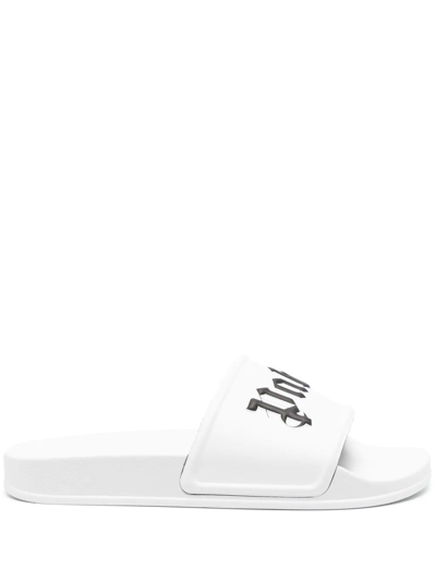 Palm Angels 10mm Rubber Pool Slides In White