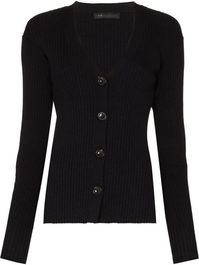 Sir. Knitted Button-fastening Cardigan In Black