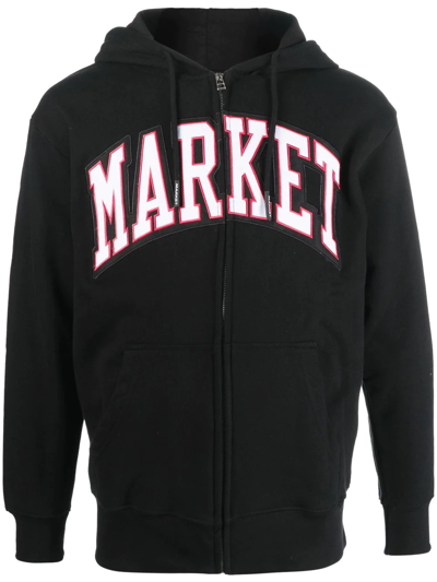 Market Arc Logo Zip-up Hoodie In Black