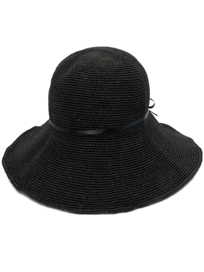 Totême Interwoven-design Sun Hat In Schwarz