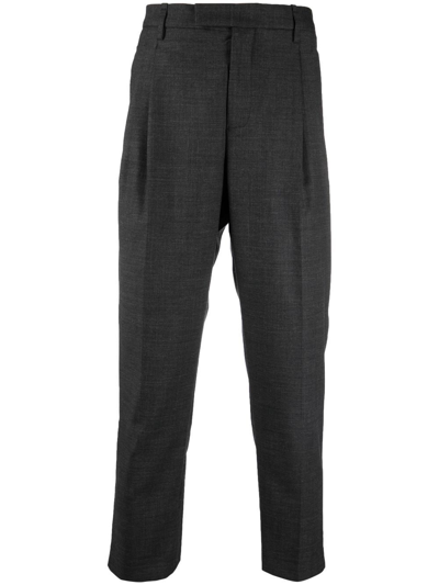 Neil Barrett Side Buckle-detail Tailored Trousers In 灰色