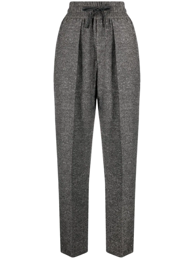 Isabel Marant Étoile Miroki Drawstring Tapered Trousers In Grey