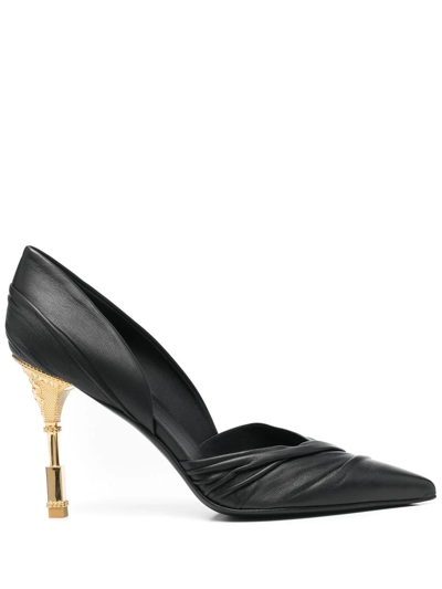 Balmain Moneta 100mm Leather Pumps In Black