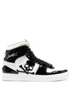 Philipp Plein Hi-top Sneakers Notorious Crystal Skull With Crystals In Weiss