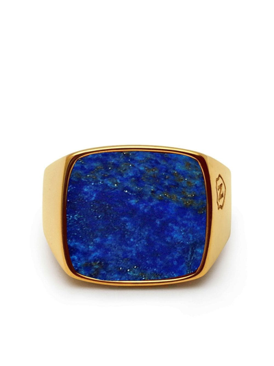 Nialaya Jewelry Blue Lapis Signet Ring In Gold