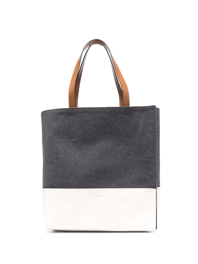 Marni Panelled Tote Bag In Grey