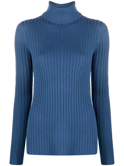 Polo Ralph Lauren Ribbed-knit Wool Jumper In Blue