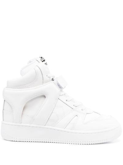 Isabel Marant Brooklee Leather High-top Sneakers In White
