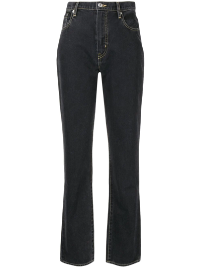 Kenzo Logo-patch Slim-cut Jeans In Black