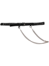 Alexander Mcqueen Chain-embellished Leather Belt In Black